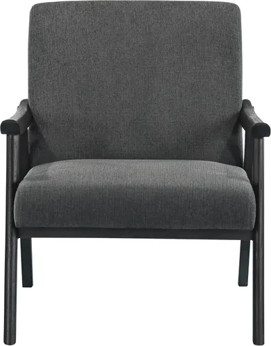 Vista 4 de OSP Home Furnishings Weldon Mid-Century - Sillón moderno, tela de carbón con marco acabado negro