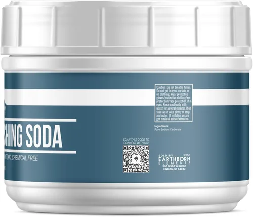 Vista 2 de Earthborn Elements Soda para Lavar (2 lb), Ceniza de Soda, Carbonato de Sodio, Incrementador de Lavado No Tóxico