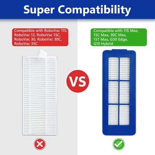 Vista 2 de CERO Paquete de 24 piezas de repuesto para aspiradora robótica Eufy 11S Max, G30, G32 Pro, G30 Pro, 15C Max, 30C Max, 30C Max, 3 cepillos