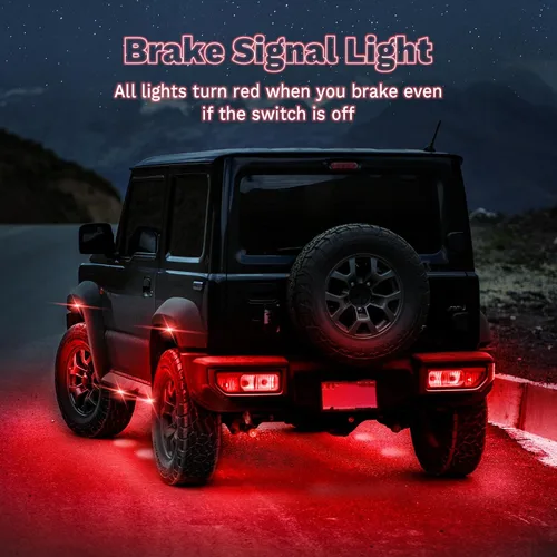 Vista 8 de 4 vainas de luces RGB de ángulo completo compatibles con camiones de 12 V, Jeep, UTV, SUV, ATV, barco, carrito de golf, impermeable, multicolor