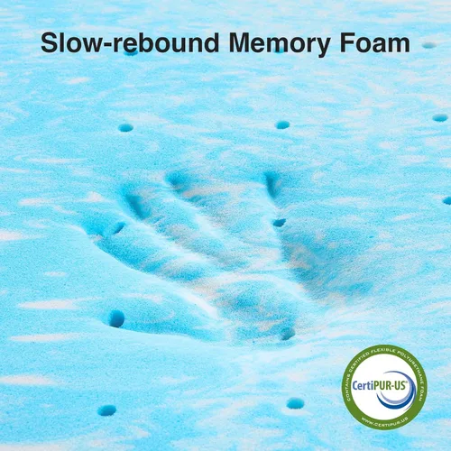 Vista 3 de Novilla Cubrecolchón de espuma viscoelástica tamaño individual – 2 pulgadas de espuma viscoelástica con gel refrescante Alivio de presión