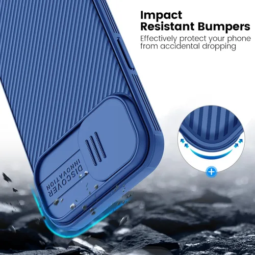 Vista 11 de Nillkin Funda CamShield Pro para iPhone 15 Plus, funda con cubierta deslizante para cámara, delgada, a prueba de golpes, para iPhone 15 Plus