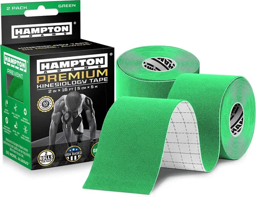 Vista 13 de Hampton Adams Como se ve en Shark Tank Cinta de kinesiología elástica (paquete de 2) Cinta atlética sin cortar para soporte y protección