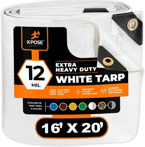 Vista 13 de Xpose Safety Lona protectora de polietileno plateado resistente de 5 x 7 pies - Funda protectora multiusos - Duradera, resistente al agua