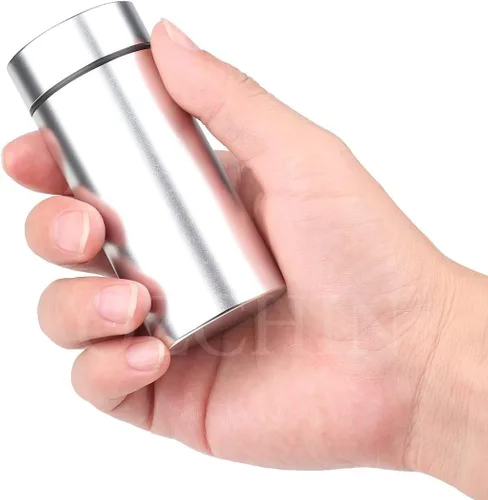 Vista 6 de OZCHIN Tarro de almacenamiento de aluminio, portátil, hermético, a prueba de olores, contenedor multiusos para especias, café y tés, 6.6 fl oz