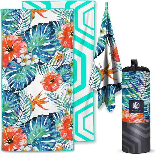 Vista 14 de VENTURE 4TH - Toalla de playa de microfibra: secado rápido, compacta, libre de arena, absorbente, a prueba de arena y ligera - Perfecta para Blue