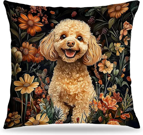 Vista 23 de Juego de 2 fundas de almohada de 18 x 18 pulgadas inspiradas en William Morris, estilo Art Deco, fundas decorativas de almohada con diseño de búho