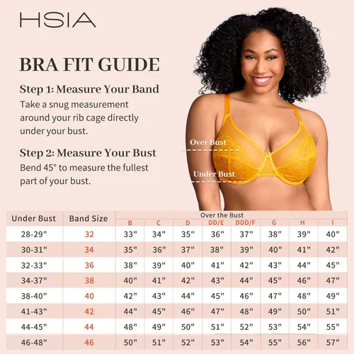 Vista 5 de HSIA - Brasieres reductores para mujer, cobertura completa, brasieres con aros, talla extragrande, brasier de encaje que levanta el busto
