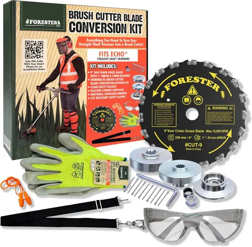 Vista 10 de FORESTER Cuchilla de Desbrozadora para Motosierra – 7 pulgadas x 14 Dientes Se adapta a la mayoría de recortadores de eje recto El kit