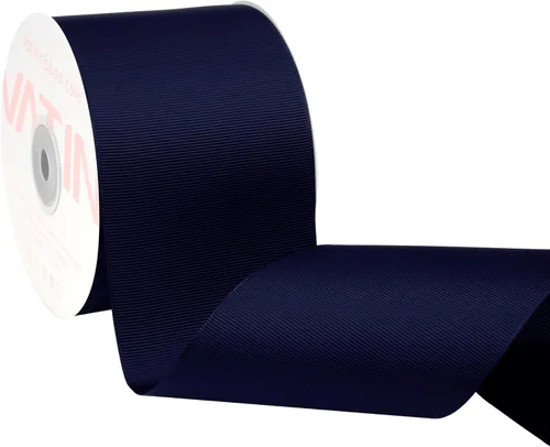 Vista 100 de VATIN Cinta de Grogrén Negra, 1-1/2" x 50 Yardas Continuas, Cinta de Grogrén de Poliéster Negra, Usar para Lazos de Bricolaje, Accesorios