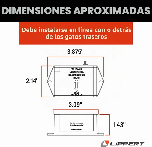 Vista 2 de Lippert - Sensor trasero remoto de nivel automático 3.0 de repuesto para sistema de nivelación eléctrica en caravanas de 5ª rueda, conector Deutsch