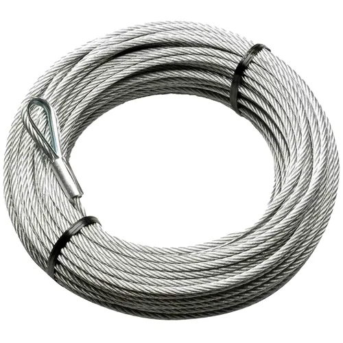 Cable de amarre para aeronave de 7 x 19 pulgadas, cable de acero con bucles, cubierta, tirolesa, remolque, cable para colgar, 3/16 pulgadas x 130