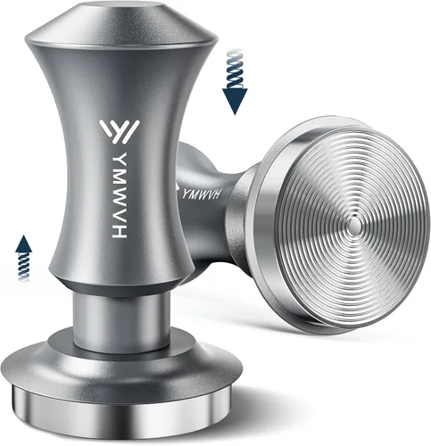 Vista 9 de Tamper de espresso de 51 mm, tamper de café barista premium con muelles de repuesto de 20 lb/30 lb y base ondulada 100% de acero inoxidable, presión