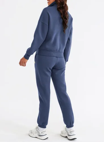 Vista 4 de Herseas Conjunto deportivo de 2 piezas para mujer, conjunto de sudadera con media cremallera y pantalones a juego