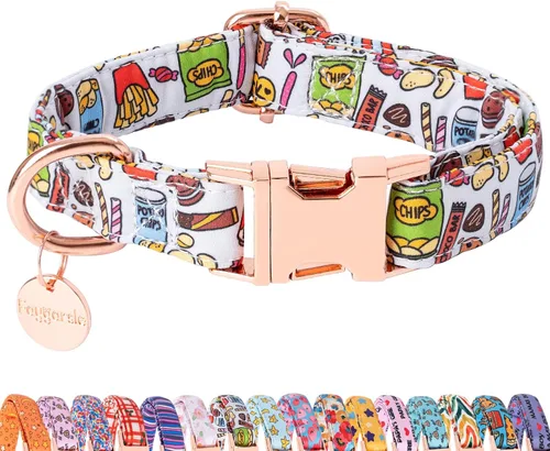 Vista 23 de Faygarsle Collar de perro floral para niñas y perras, collar suave y elegante para mascotas con diseño de flores, collar negro ideal para perros
