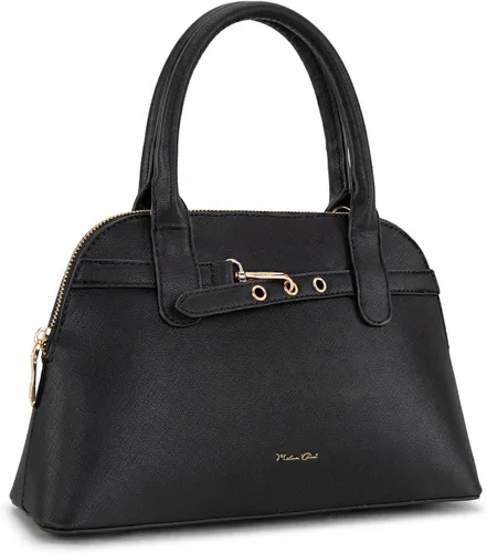 Vista 5 de Milan Chiva Bolso bandolera con diseño de cúpula para mujer, con textura y asa superior, con detalle de cinturón