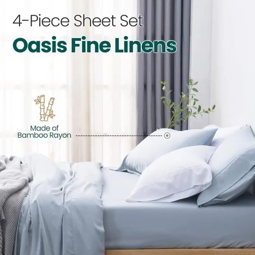 Vista 2 de Island Collection Soft & Hypoallergenic Cooling & Moisture Wicking for Hot Sleepers (Moon Blue, King)