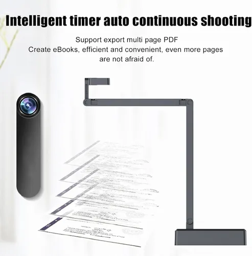 Vista 3 de Cámara de documentos USB, cámara web de documentos 4K Ultra 16MP con ángulo ajustable, enfoque manual automático, ajuste de brillo para aprendizaje