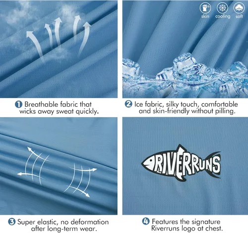 Vista 4 de Camiseta de pesca UPF 50+, ligera, transpirable, de secado rápido, protección solar.