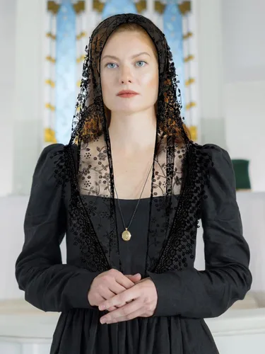 Vista 6 de 6 velos para iglesia católica velos de misa velos de iglesia para mujeres encaje católico triángulo mantila velo floral bufanda de tul cubierta