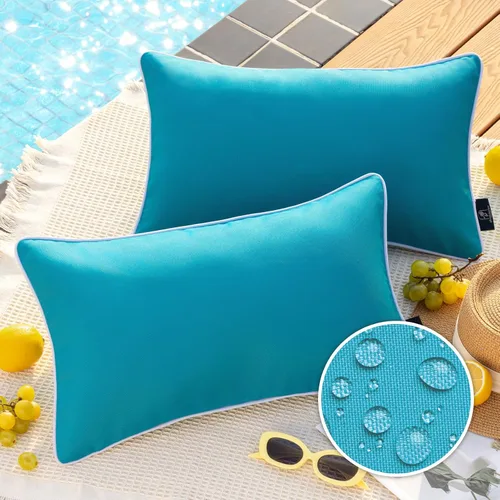Vista 56 de Phantoscope - Juego de 2 fundas de almohada y cojín cuadradas decorativas, impermeables, para intemperie, sofás, carpas, 18 x 18 pulgadas Gris