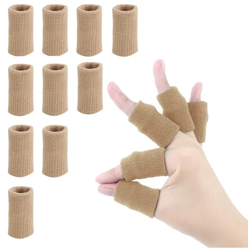 Zittop 10 fundas para dedos, protector de soporte de férula para el pulgar, cinta elástica transpirable para aliviar el dolor, artritis, disparador,