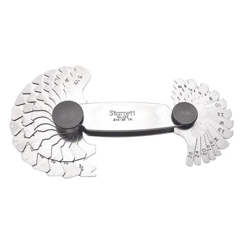 Vista 7 de Starrett Medidor de paso de tornillo de acero con dispositivo de bloqueo, ideal para trabajos de construcción y mejoras del hogar, rango