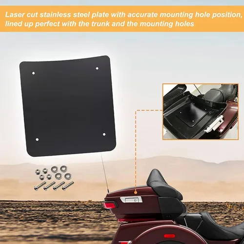 Vista 4 de Kit de placa base metálica interna para paquete de viaje, corte láser para Harley Touring Razor Chopped King Tour Pak 2014+