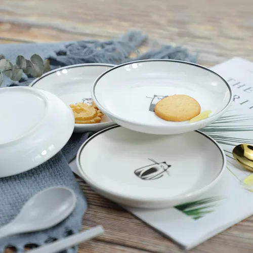 Vista 7 de SOCOSY Platos de cerámica para condimentos de perro de dibujos animados, plato de salsa, cuenco de inmersión para sushi, platos para aperitivos