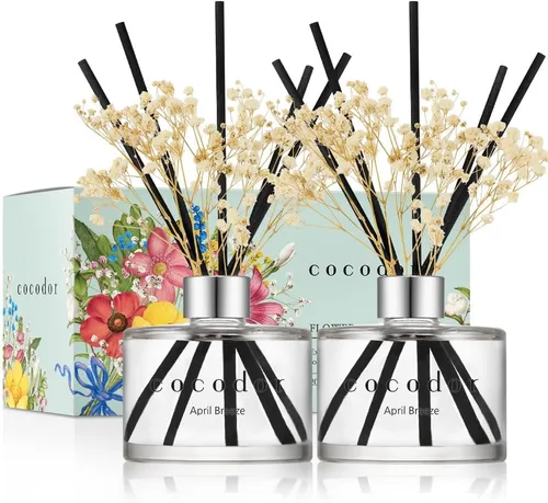 Vista 37 de COCODOR - Difusor con flores reales preservadas, aceite de perfume de rosa y varillas de junco, de 6,7 onzas (200 ml), decoración para el hogar