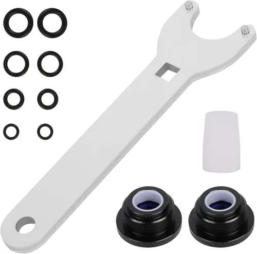 Vista 4 de Koauto Kit de sello de cilindro de dirección hidráulico de montaje frontal HS5157 con llave de pasador compatible con Seastar HC5340 HC5341