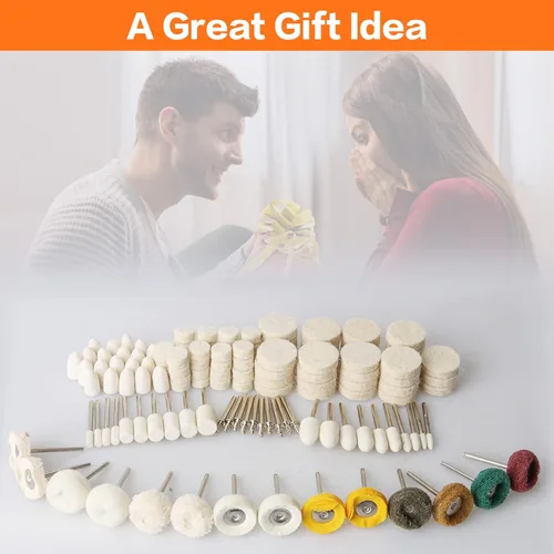 Vista 6 de Kit de pulido de rueda de pulido de 134 piezas para Dremel, rueda de pulido accesorios de herramientas rotativas con vástago de 18 pulgadas