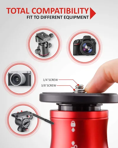 Vista 3 de IFOOTAGE Monopod para Cámara Profesional de 180 cm de Aluminio Telescópico con Soporte de Trípode Compatible para Cámaras DSLR y Videocámaras