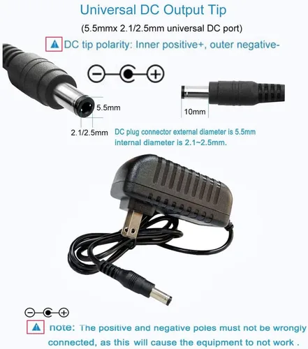 Vista 2 de Fuente de alimentación de 24 V CC 1A 24 W adaptador de CA 100v-240v AC a DC 24v 1a cable de alimentación con enchufe de 0.217 inx0.098 in para dc