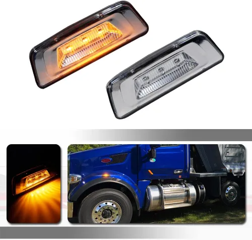 Vista 9 de Para Kenworth T680 2013-2017 2011-2015 Kenworth T700, 2014-2015 Kenworth T880, 2015-2019 Peterbilt 567 ámbar LED ámbar lente parachoques delantero