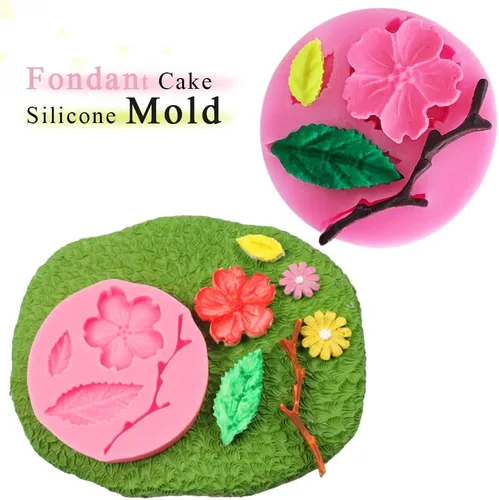 Vista 7 de Rolin Roly Molde de silicona para tartas de flores, molde de fondant de conejo, moldes de chocolate rosa, molde de arcilla polimérica, moldes