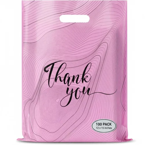 Vista 14 de Rainbows & Lilies 100 Bolsas de Plástico de Agradecimiento con Asas - 12"An x 15"Al Bolsas de Compras Gruesas Reutilizables al Por Mayor