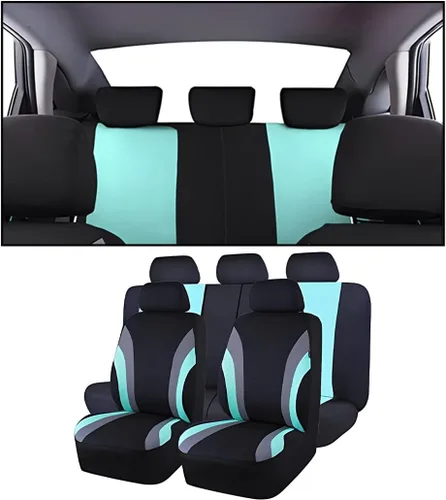 Vista 12 de AUCELI Juego completo de fundas para asientos de coche, fundas transpirables para asientos delanteros y traseros con esponja compuesta de 2mm