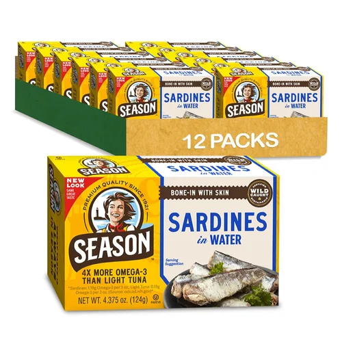 Vista 11 de Sardinas de temporada enlatadas y al agua. Sin sal añadida. Pack de 12 latas metálicas de 4.375 oz