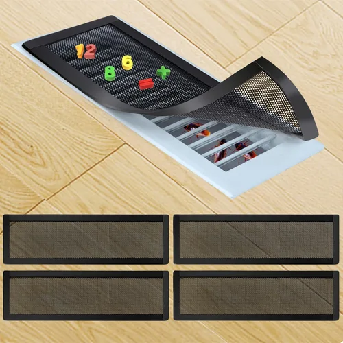 Vista 9 de Cubiertas magnéticas de ventilación para registro de piso, malla de filtro de ventilación de aire de 2 x 12 pulgadas, red de pantalla de ventilación