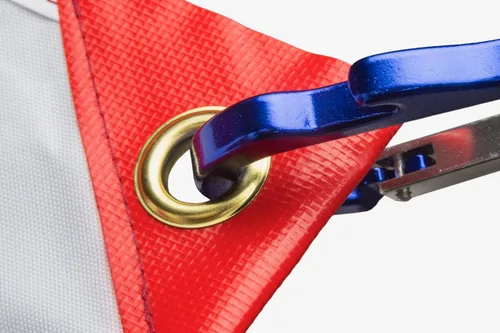 Vista 6 de Bandera de buceo con poste de refuerzo extraíble, 20 x 24 pulgadas para buceo, pesca submarina y apnea Uso con flotador, boya, barco, poste