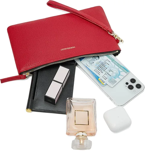 Vista 4 de DORIS&JACKY Bolso pequeño lindo de la cartera del embrague de cuero de la piel de cabra con la correa