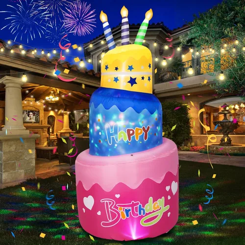 Vista 11 de B&D Oso inflable para el día de San Valentín de 4 pies con corazón de amor, decoraciones de patio inflables con luces LED RGB integradas, decoración