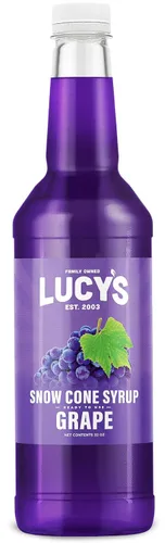 Vista 9 de Lucy's Propiedad familiar - Jarabe de cono de nieve de hielo afeitado - Frambuesa azul - Botella de jarabe de 32 onzas