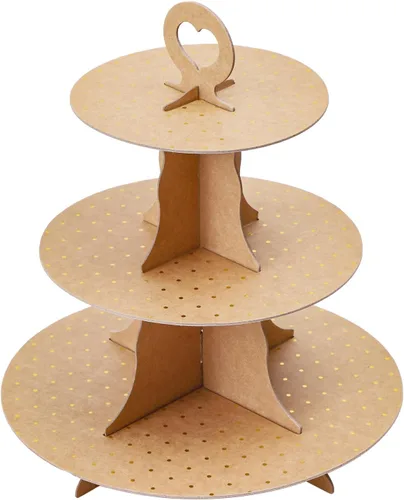 Vista 28 de Soleebee Soporte redondo de 3 niveles para cupcakes, torre de cartón para cupcakes, torre de postre para decoración de cumpleaños, bodas, fiestas, 1