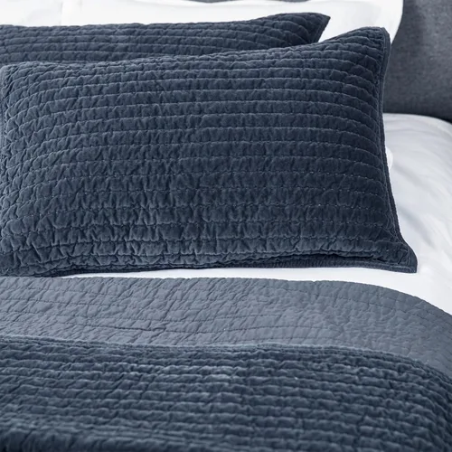 Vista 8 de ELEGANT LIFE HOME Funda de almohada estándar de terciopelo de algodón real, 20 x 26 pulgadas, color azul polvoriento, 1 unidad