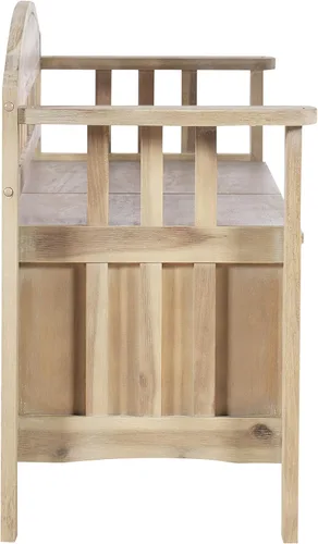 Vista 8 de Linon Frankie - Banco de almacenamiento de madera natural lavada