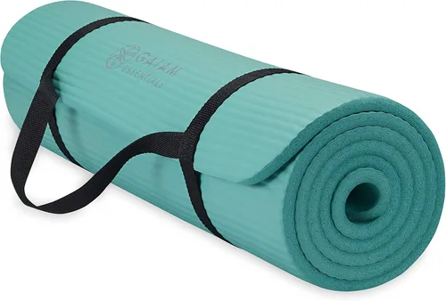 Vista 9 de Gaiam Yoga Mat, Pilates & Exercise Mat, Thick 2/5" (10mm) Workout Mat with Easy-Cinch Carrying Strap for Home & Gym Workouts