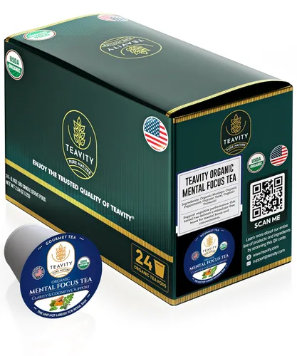 Vista 104 de Teavity - Cápsulas de té orgánico de manzanilla para Keurig - Cápsulas de té descafeinado - Manzanilla agradable (36 cápsulas de té)