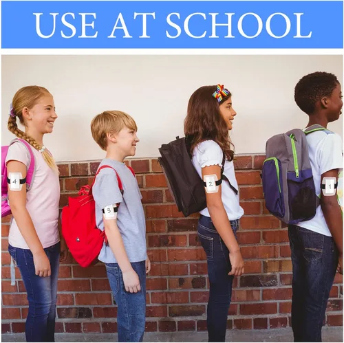 Vista 6 de Meanplan 100 soportes para insignia de brazo con correa ajustable, soporte para credencial de identificación, pase de brazalete con nombre para Negro